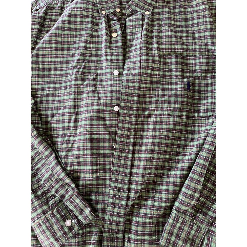 Ralph Lauren Men's Green Plaid Button-Down‎ XL